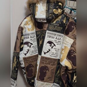 Mens Size 5X LEATHER BOMBER TUPAC SHAKUR